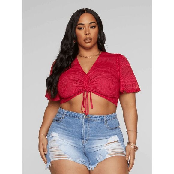 Fashion to Figure Tops - NWT Fashion to Figure Zuri Drawstring Top